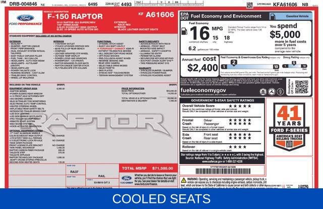 Certified 2019 Ford F150 Raptor w/ Equipment Group 802A Luxury image 10