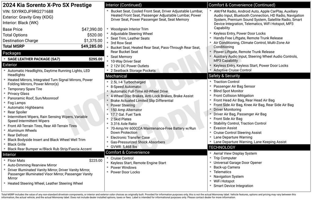 Used 2024 Kia Sorento SX Prestige w/ Sage Leather Package image 35