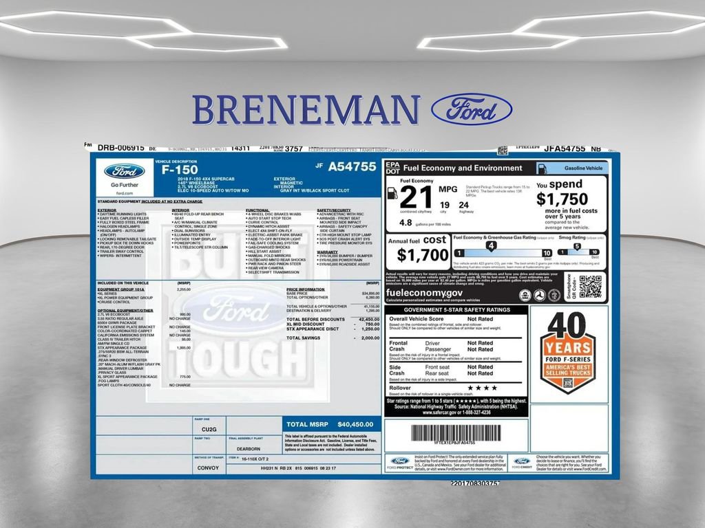 Certified 2018 Ford F150 XL w/ Equipment Group 101A Mid AWD/4WD image 36