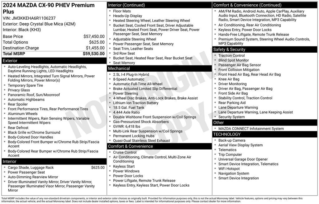 Used 2024 MAZDA CX-90 Plug-In Hybrid w/ Premium Plus image 34