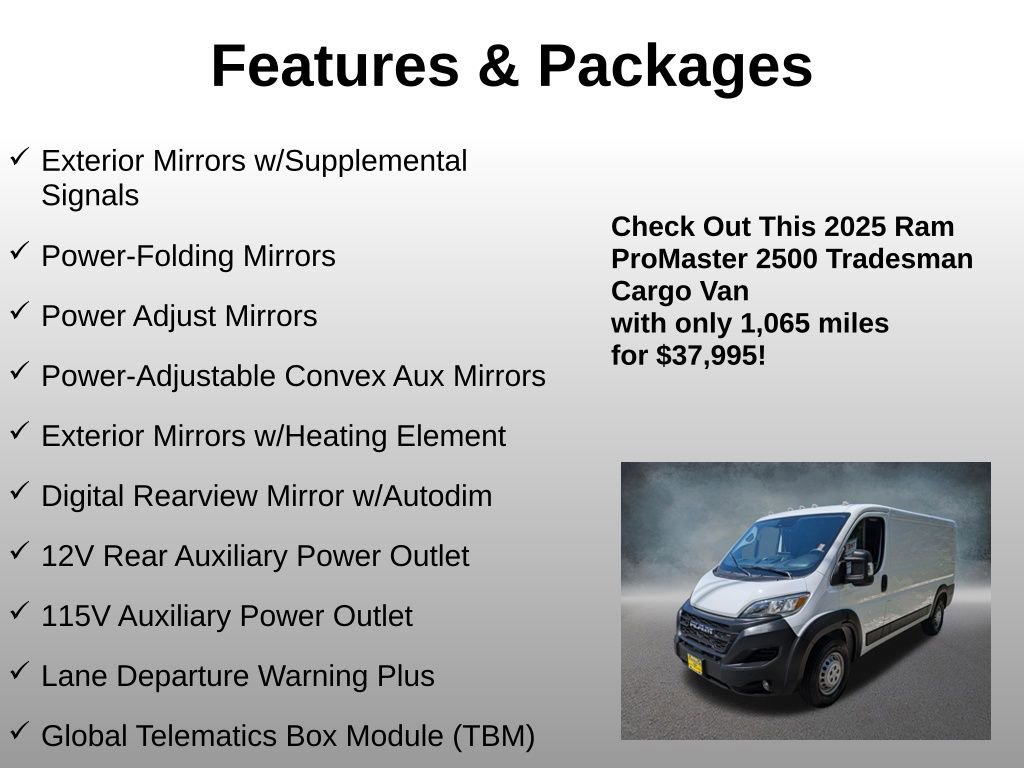 Used 2025 RAM ProMaster 2500 w/ Premium Convenience Group FWD image 13