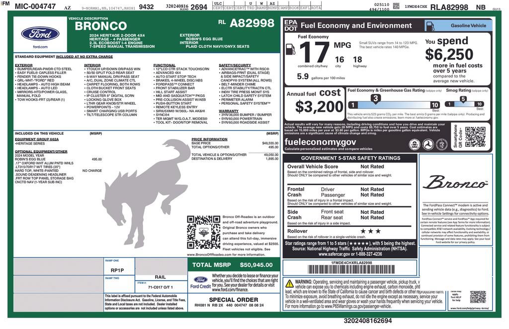 Certified 2024 Ford Bronco Heritage Edition AWD/4WD image 39