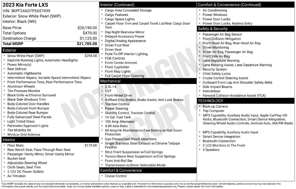 Used 2023 Kia Forte LXS FWD image 2