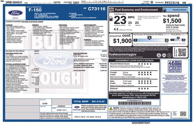 Certified 2023 Ford F150 XLT w/ Equipment Group 302A High AWD/4WD image 48