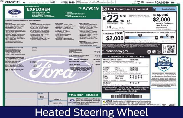 Certified 2023 Ford Explorer XLT w/ Equipment Group 202A AWD/4WD image 9
