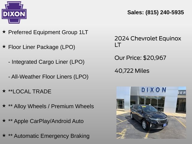 Used 2024 Chevrolet Equinox LT w/ LPO, Floor Liner Package FWD image 4