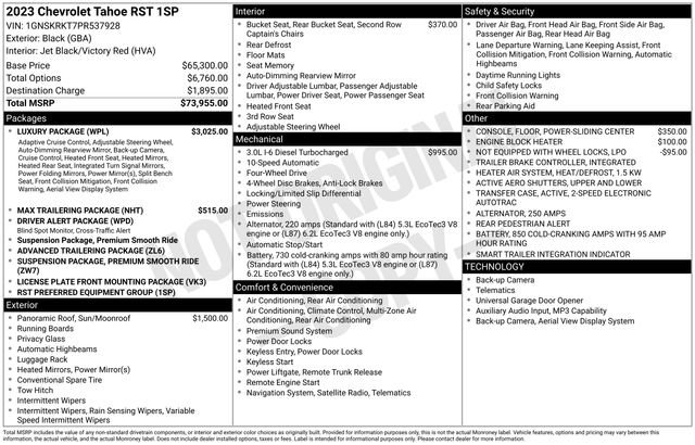 Used 2023 Chevrolet Tahoe RST w/ Luxury Package AWD/4WD image 4
