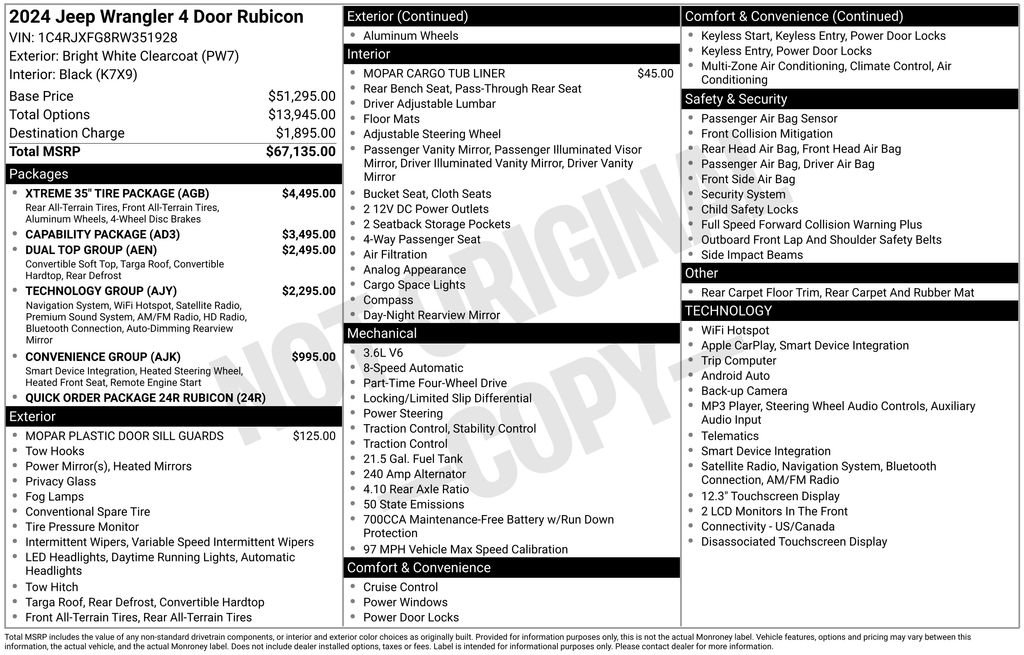Used 2024 Jeep Wrangler Unlimited Rubicon w/ XTREMEE 35" Tire Package AWD/4WD image 9