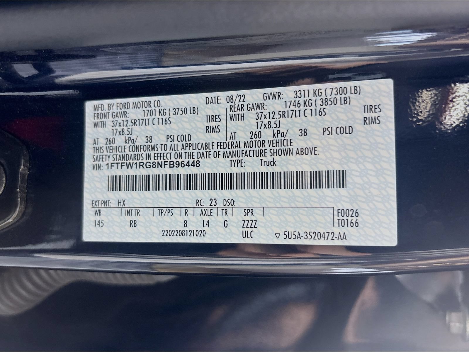 Certified 2022 Ford F150 Raptor w/ Raptor 37 Performance Package AWD/4WD image 34