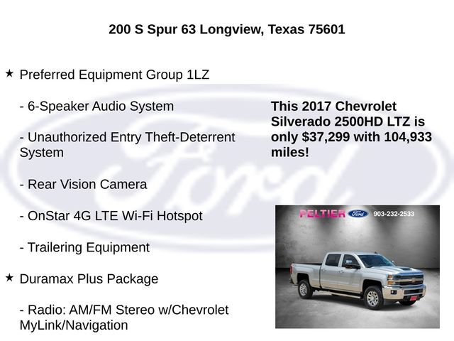 Used 2017 Chevrolet Silverado 2500 LTZ w/ Duramax Plus Package AWD/4WD image 25
