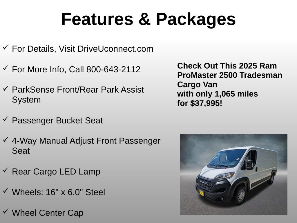 Used 2025 RAM ProMaster 2500 w/ Premium Convenience Group FWD image 21