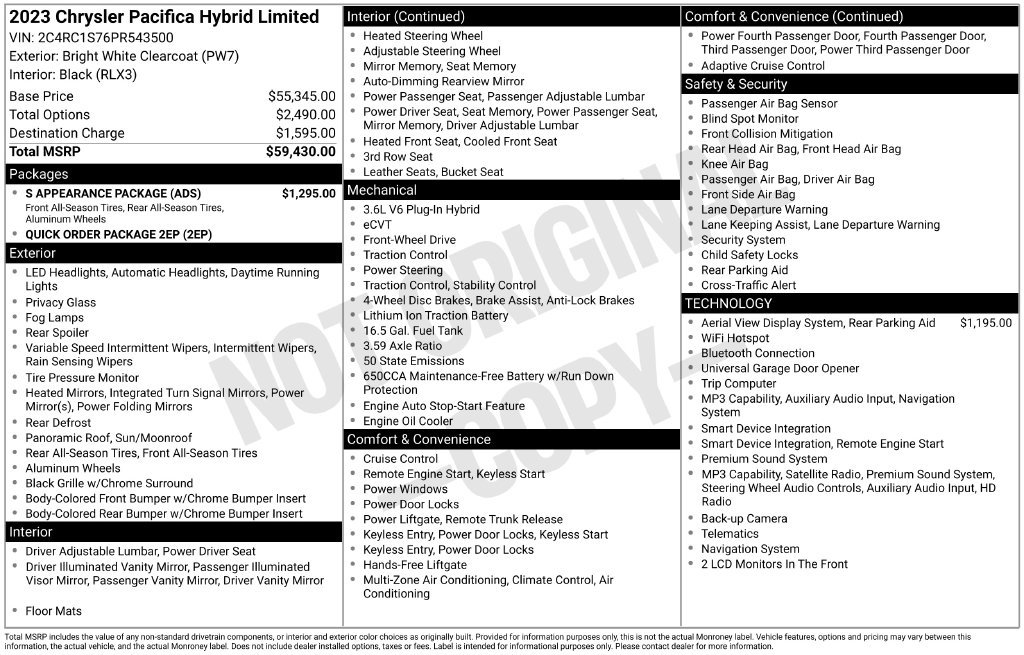 Used 2023 Chrysler Pacifica Limited w/ S Appearance Package FWD image 37