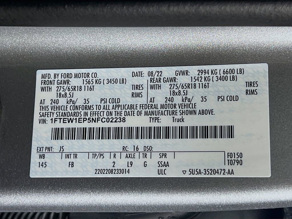 Certified 2022 Ford F150 XLT w/ Equipment Group 302A High image 37