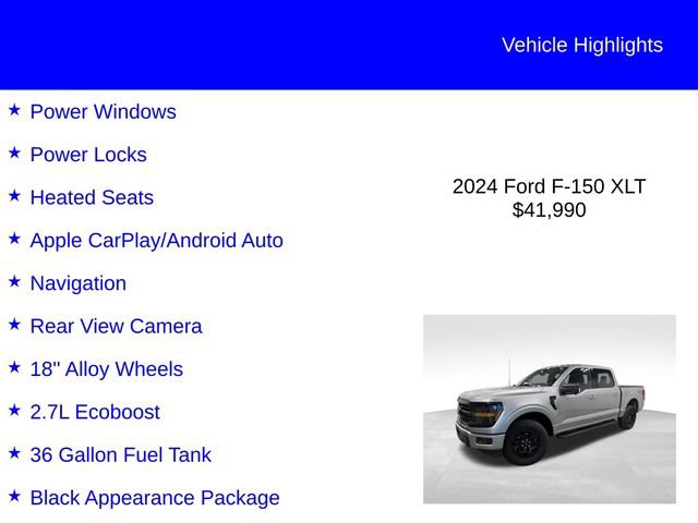 Certified 2024 Ford F150 XLT w/ Equipment Group 302A MID AWD/4WD image 3