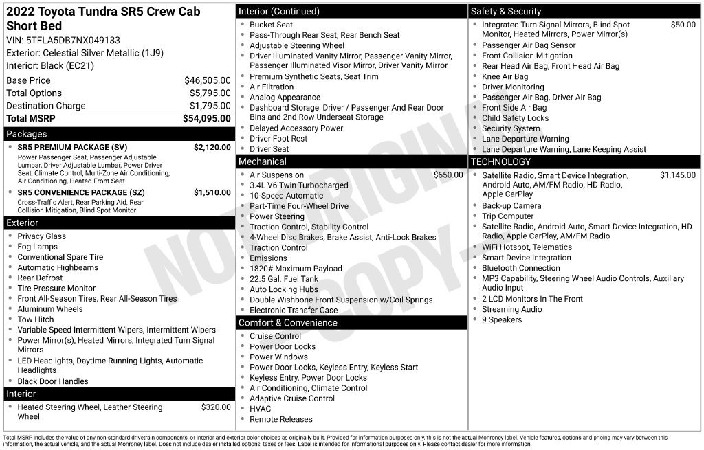 Used 2022 Toyota Tundra SR5 w/ SR5 Premium Package AWD/4WD image 27