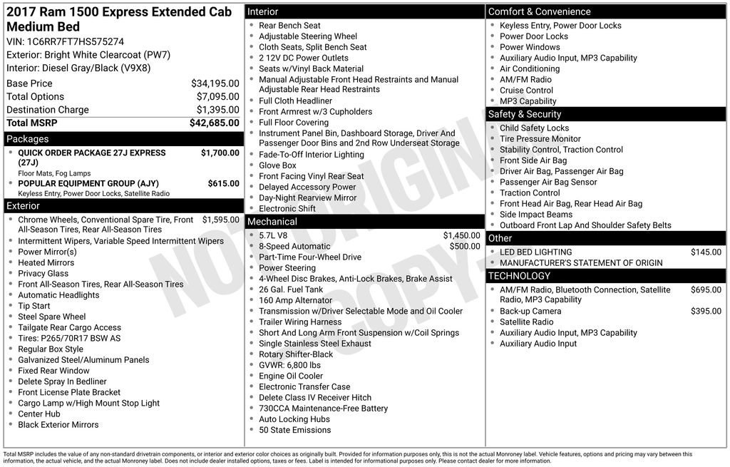 Used 2017 RAM 1500 Express AWD/4WD image 22