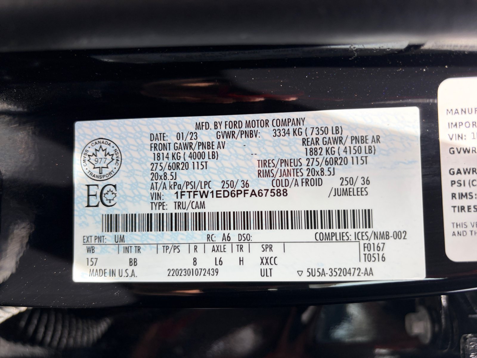 Certified 2023 Ford F150 Platinum w/ FX4 Off-Road Package AWD/4WD image 25