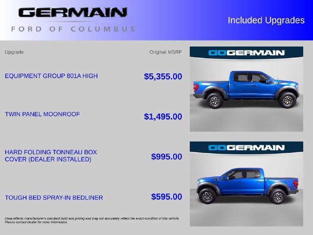 Certified 2021 Ford F150 Raptor w/ Equipment Group 801A High AWD/4WD image 37