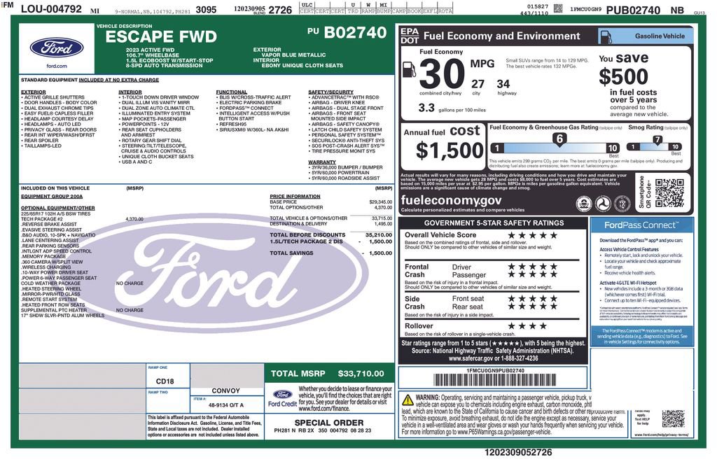 Certified 2023 Ford Escape Active w/ Tech Pack #2 image 7