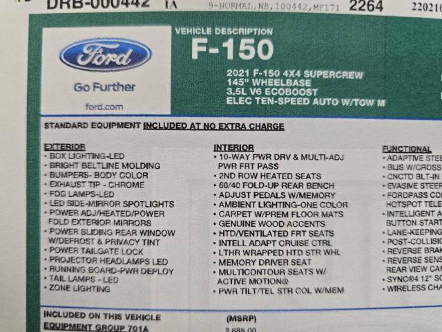 Certified 2021 Ford F150 Platinum w/ Equipment Group 701A High image 23