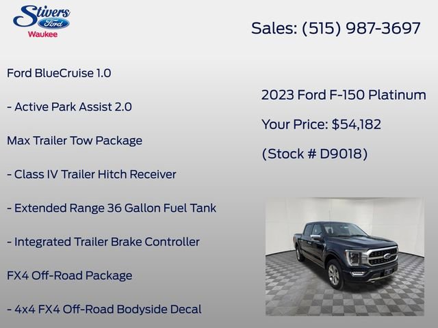 Certified 2023 Ford F150 Platinum w/ Equipment Group 701A High AWD/4WD image 8