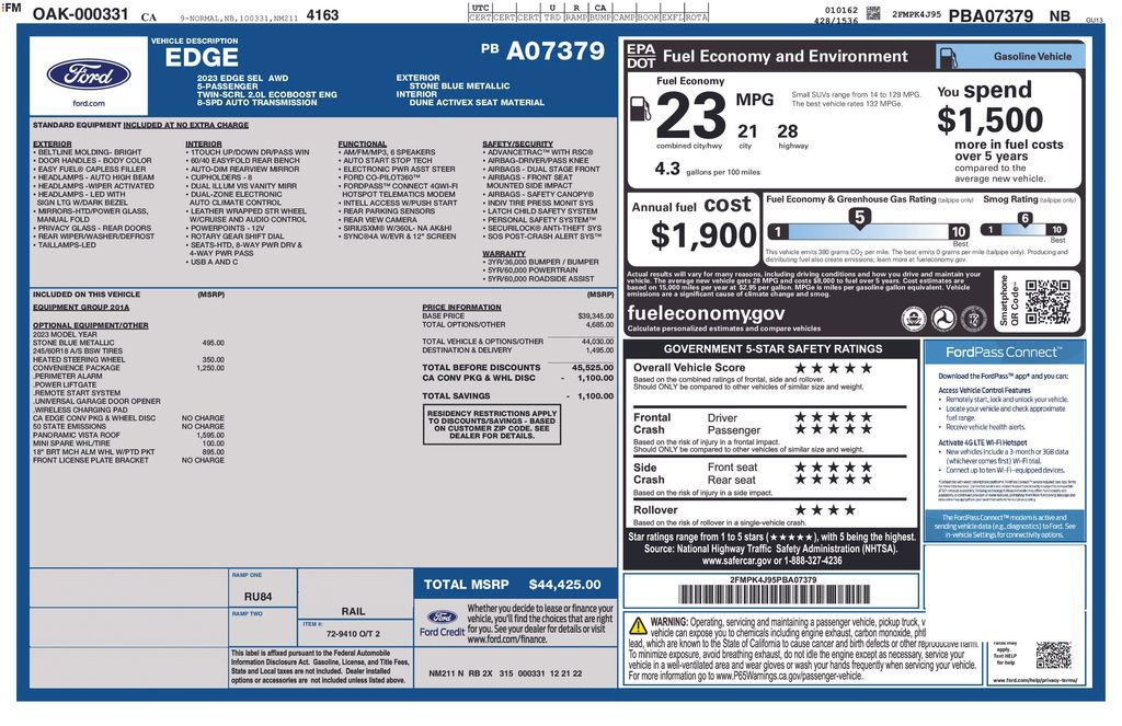 Certified 2023 Ford Edge SEL w/ Convenience Package AWD/4WD image 3