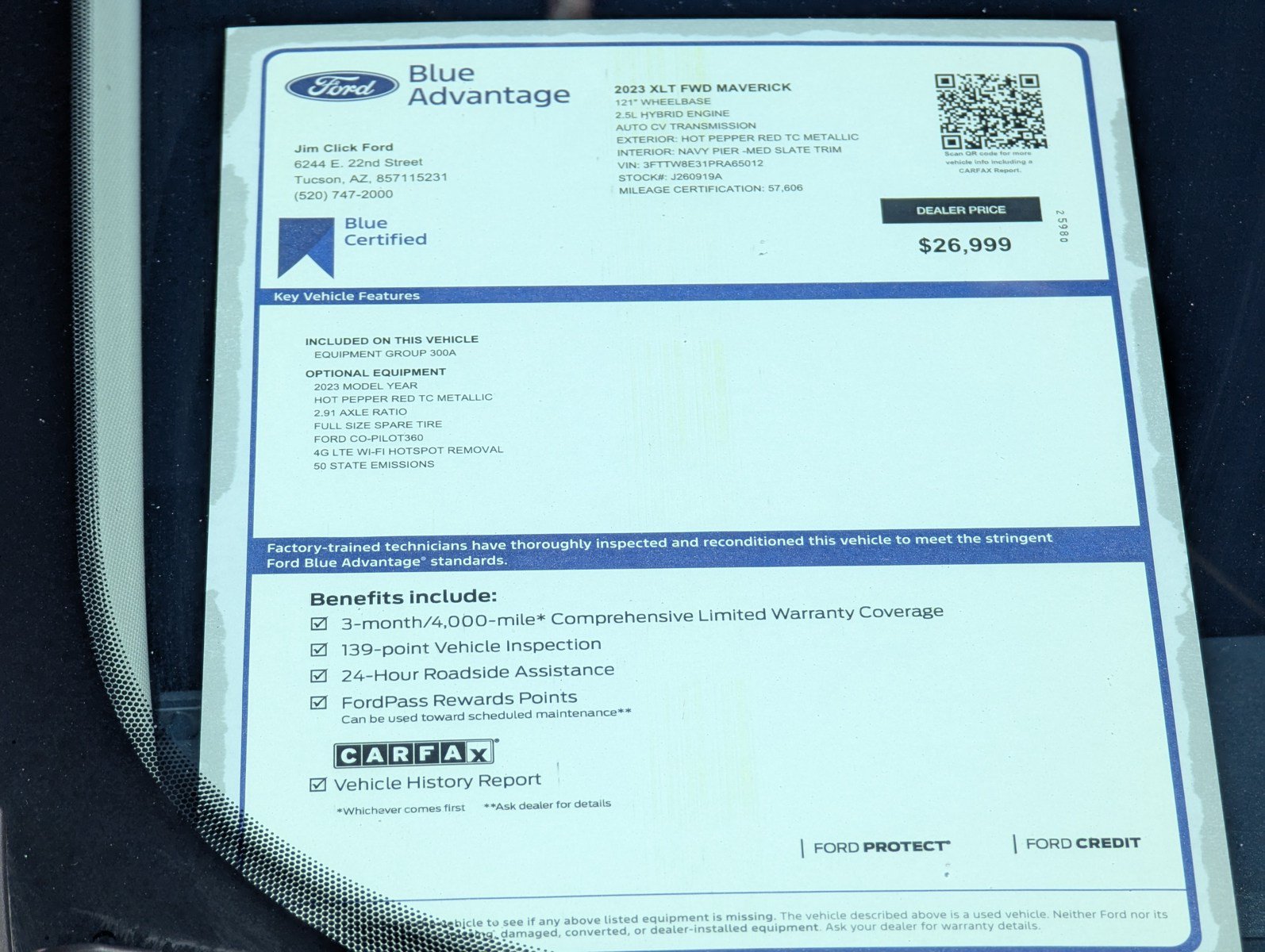 Certified 2023 Ford Maverick XLT FWD image 16