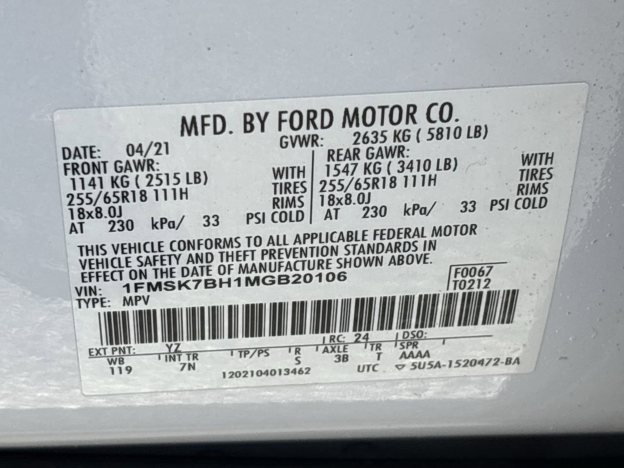 Certified 2021 Ford Explorer 2WD image 32