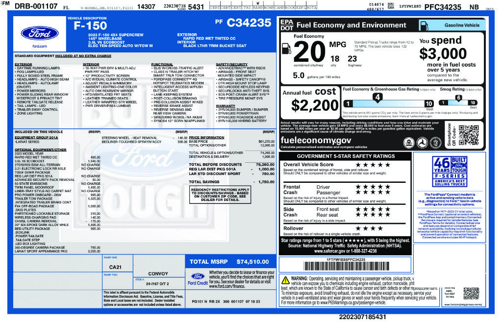 Certified 2023 Ford F150 Lariat AWD/4WD image 8