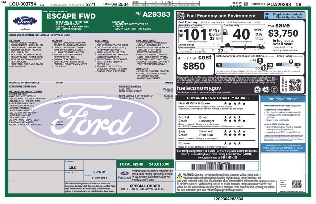 Certified 2023 Ford Escape SE w/ PHEV Premium Package FWD image 3