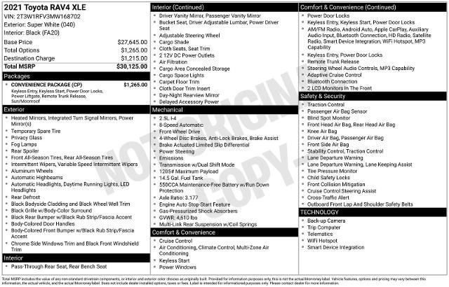 Used 2021 Toyota RAV4 XLE w/ Convenience Package FWD image 29