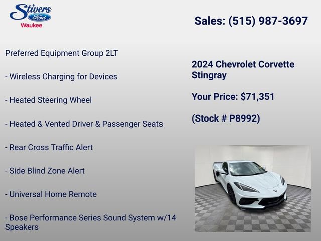 Used 2024 Chevrolet Corvette Stingray Preferred Cpe w/ 2LT RWD image 16