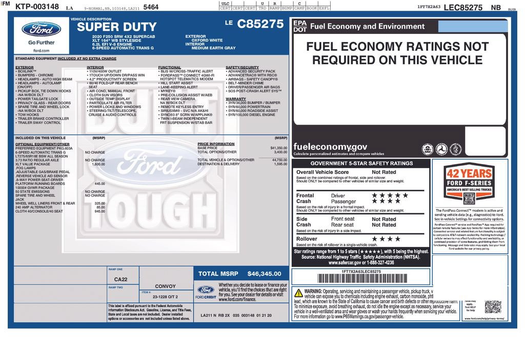 Certified 2020 Ford F250 XLT w/ XLT Value Package RWD image 34