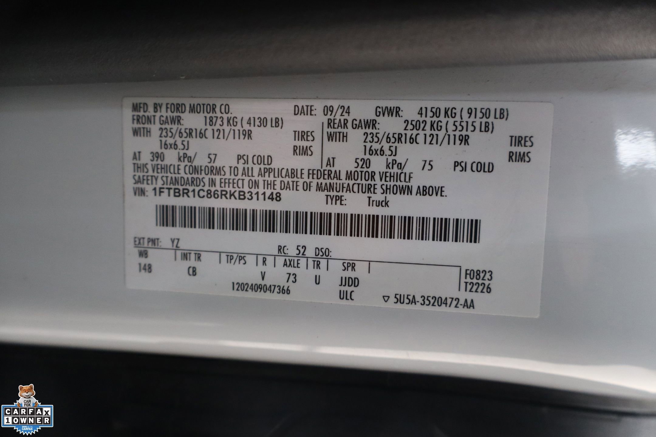 Certified 2024 Ford Transit 250 148 Medium Roof w/ Load Area Protection Package RWD image 32