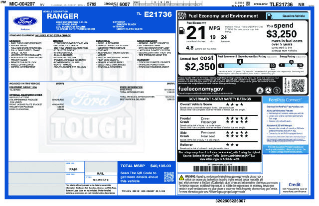 Certified 2026 Ford Ranger XL w/ Trailer Tow Package AWD/4WD image 33