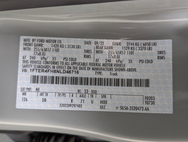 Certified 2022 Ford Ranger Lariat w/ Equipment Group 501A High image 11