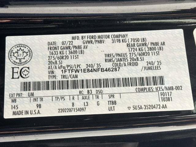 Certified 2022 Ford F150 Platinum w/ FX4 Off-Road Package AWD/4WD image 35