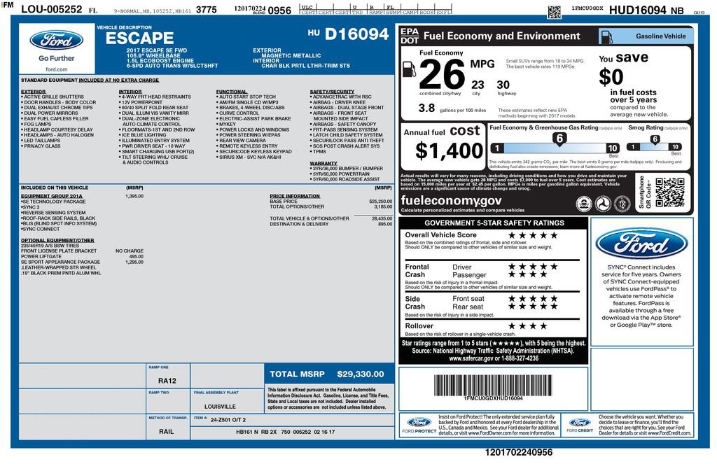 Certified 2017 Ford Escape SE w/ Equipment Group 201A image 26