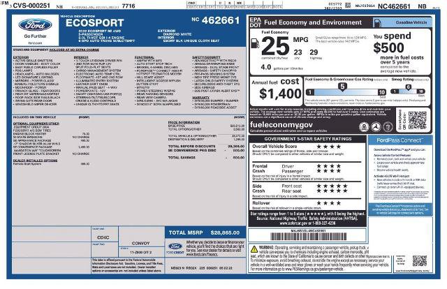 Certified 2022 Ford EcoSport SE w/ SE Convenience Package AWD/4WD image 21