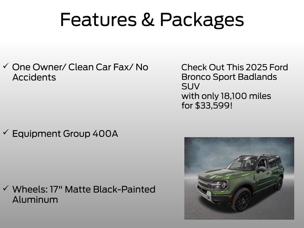 Certified 2025 Ford Bronco Sport Badlands AWD/4WD image 4