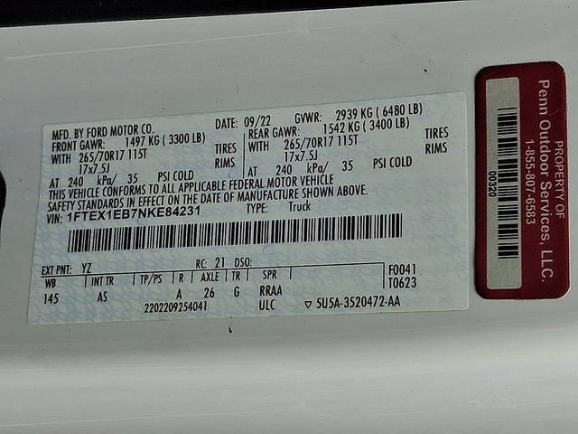 Certified 2022 Ford F150 XL w/ Equipment Group 101A High AWD/4WD image 29