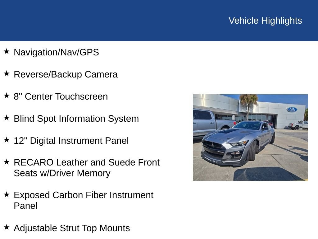Certified 2021 Ford Mustang Shelby GT500 w/ Technology Package RWD image 11