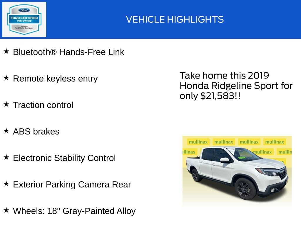 Used 2019 Honda Ridgeline Sport image 17