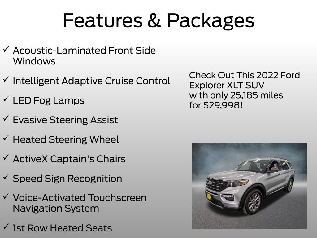 Certified 2022 Ford Explorer XLT w/ Equipment Group 202A image 8