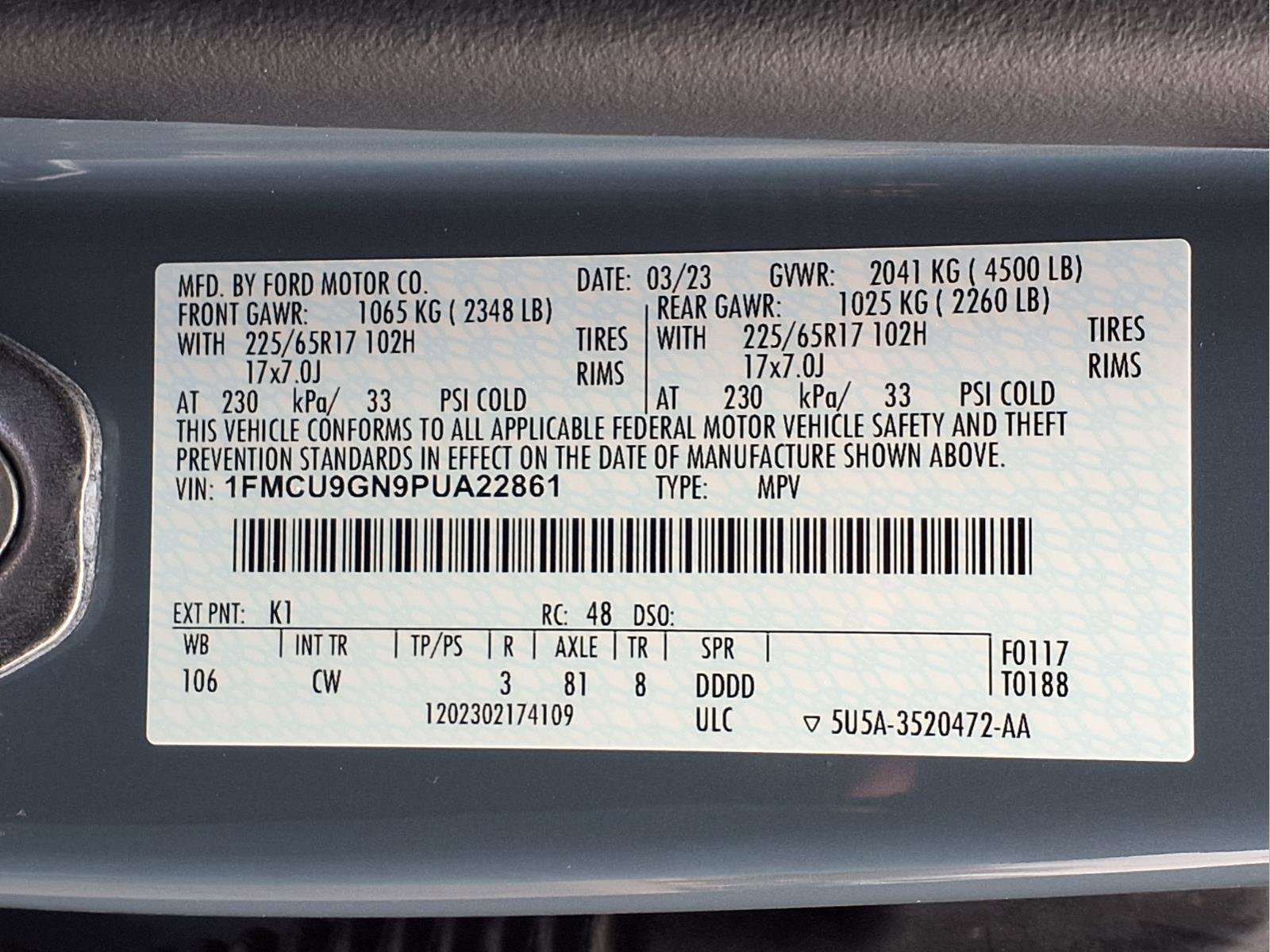 Certified 2023 Ford Escape Active AWD/4WD image 24