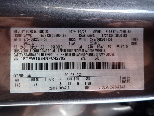 Certified 2022 Ford F150 Lariat w/ Equipment Group 502A High AWD/4WD image 22