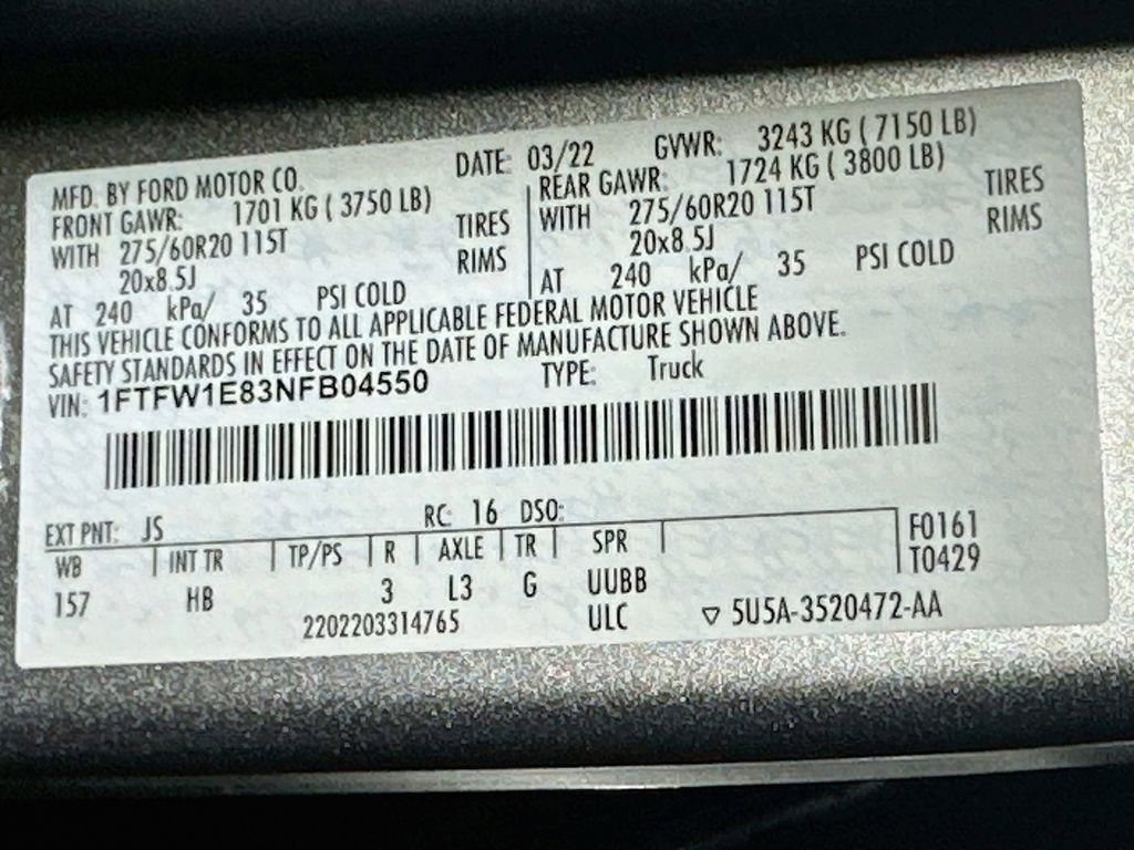 Certified 2022 Ford F150 Lariat w/ Equipment Group 502A High AWD/4WD image 24