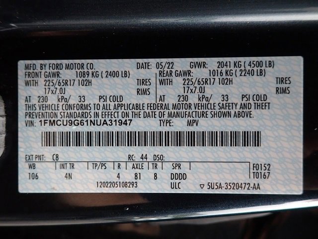 Certified 2022 Ford Escape SE w/ Cold Weather Package image 21