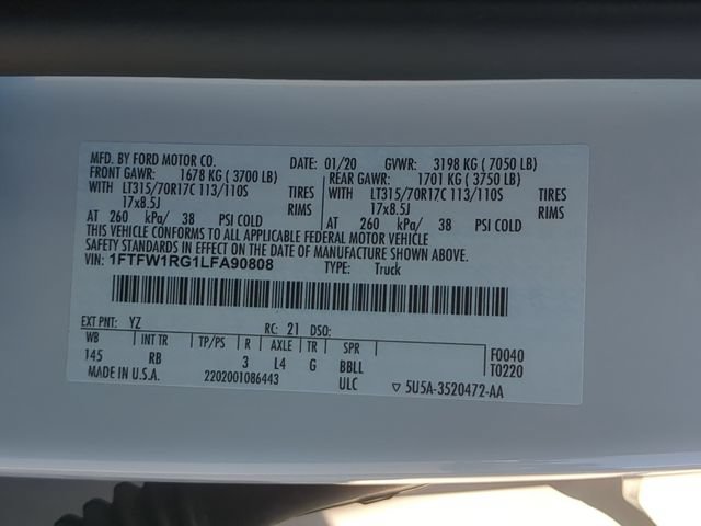 Certified 2020 Ford F150 Raptor w/ Equipment Group 802A Luxury AWD/4WD image 36