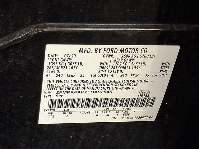 Certified 2020 Ford Edge ST w/ Equipment Group 401A image 32